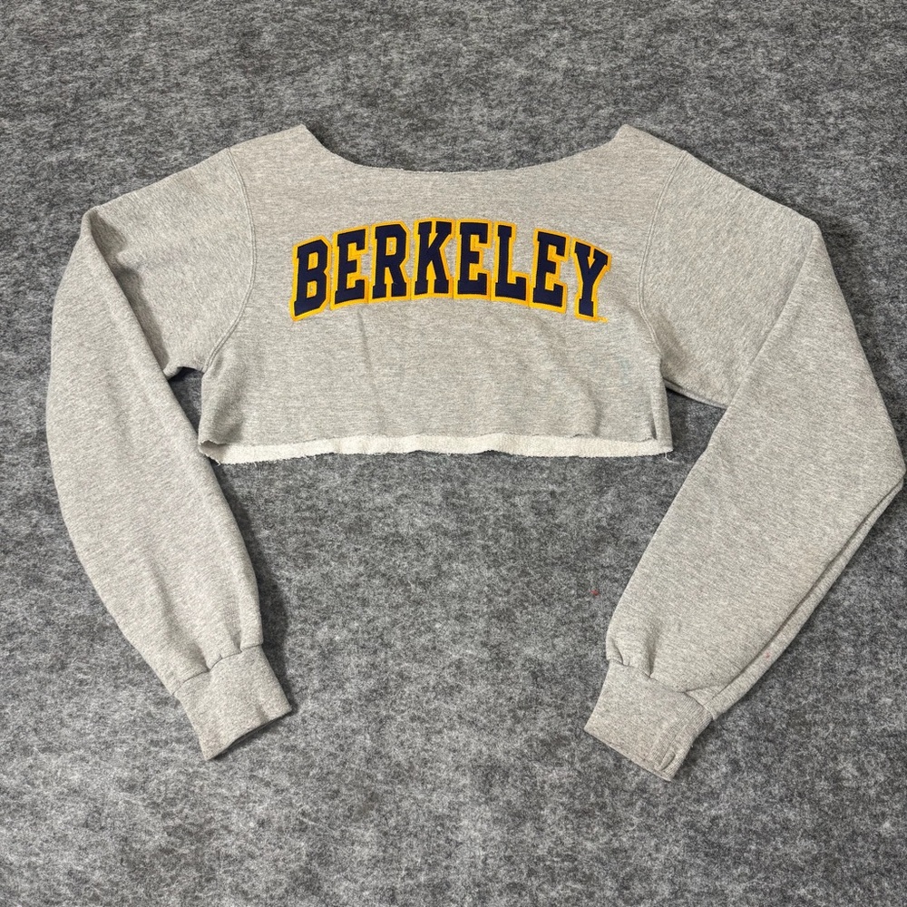Champion Collegiate UC Berkeley Long Sleeve Gray Game Day Cropped Sweatshirt XS